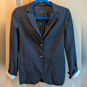 Talula Classic Black Blazer with Striped Accents